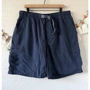 Columbia Navy Lined Cargo Nylon Swim Shorts Trunks Beach Vacation Outdoor XL